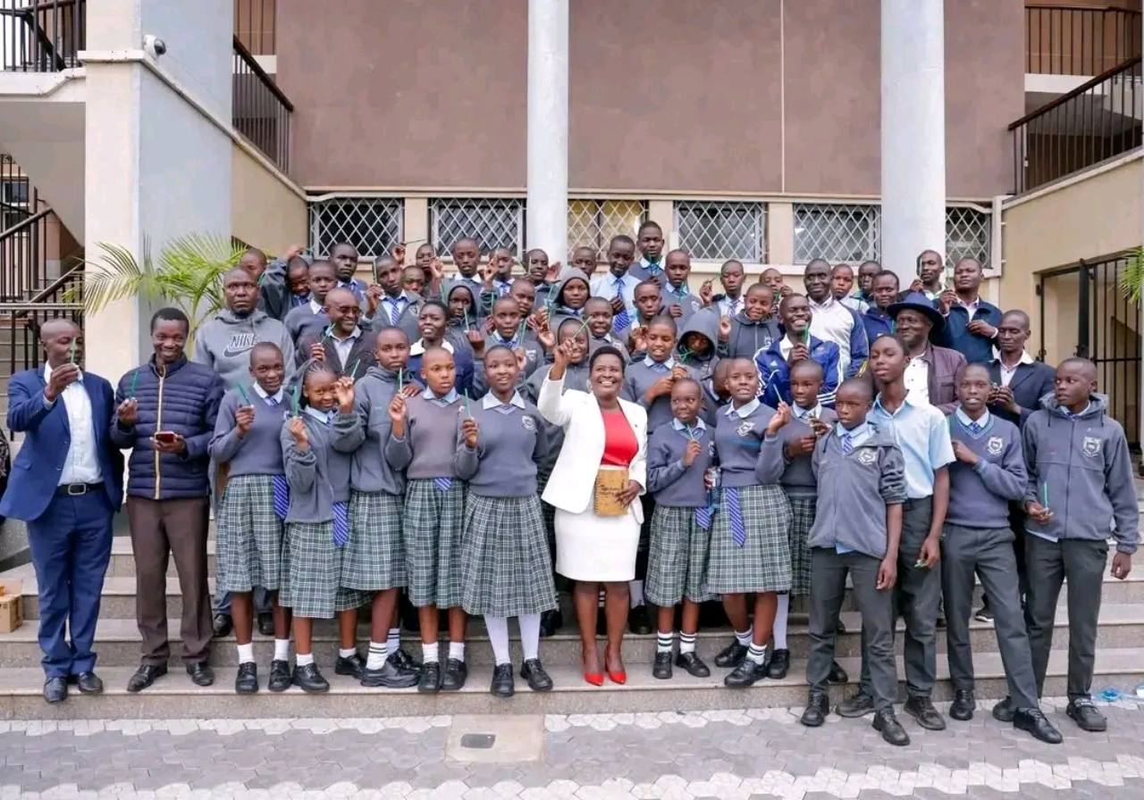Kenyenya Junior Comprehensive School students received at Parliament